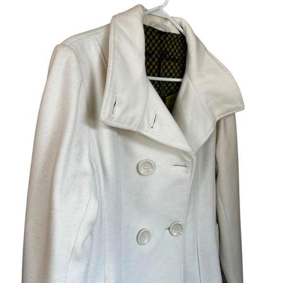NWT Steve Madden Ivory Wool Blend Pea Coat XL - Picture 5 of 12